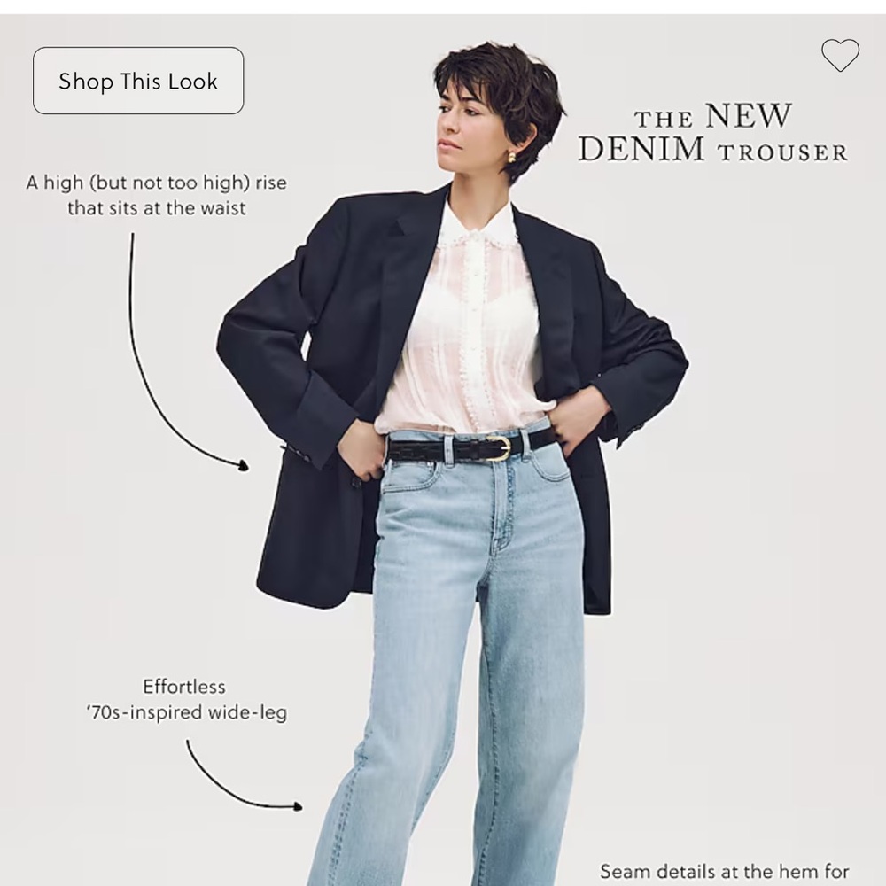 J Crew New high-rise denim trouser jean